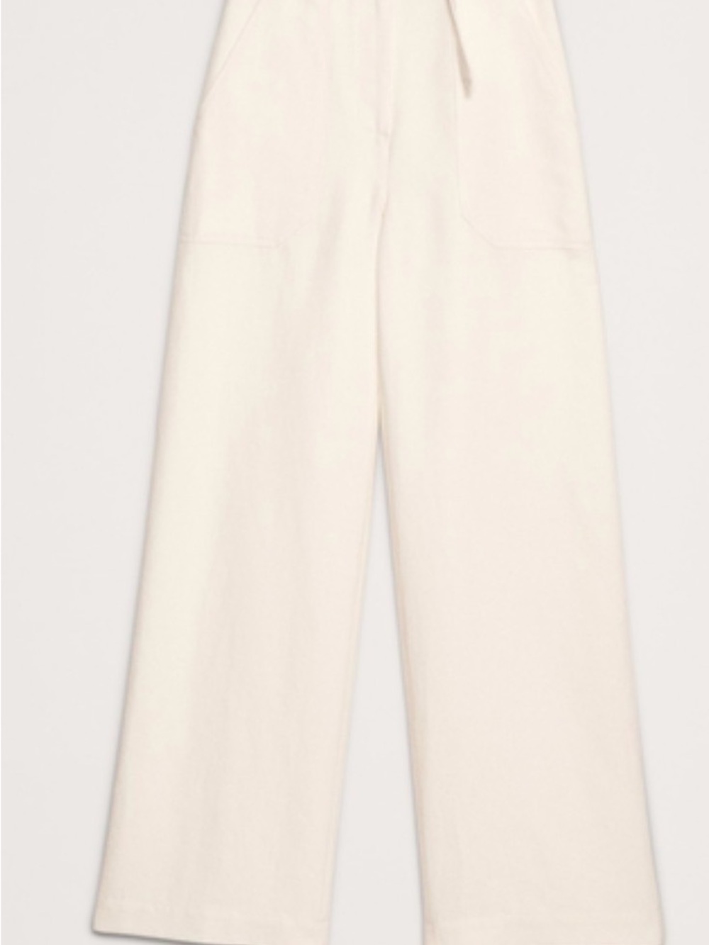 Banana Republic Wide Leg High-Waist Pants in Ivory - Size 0